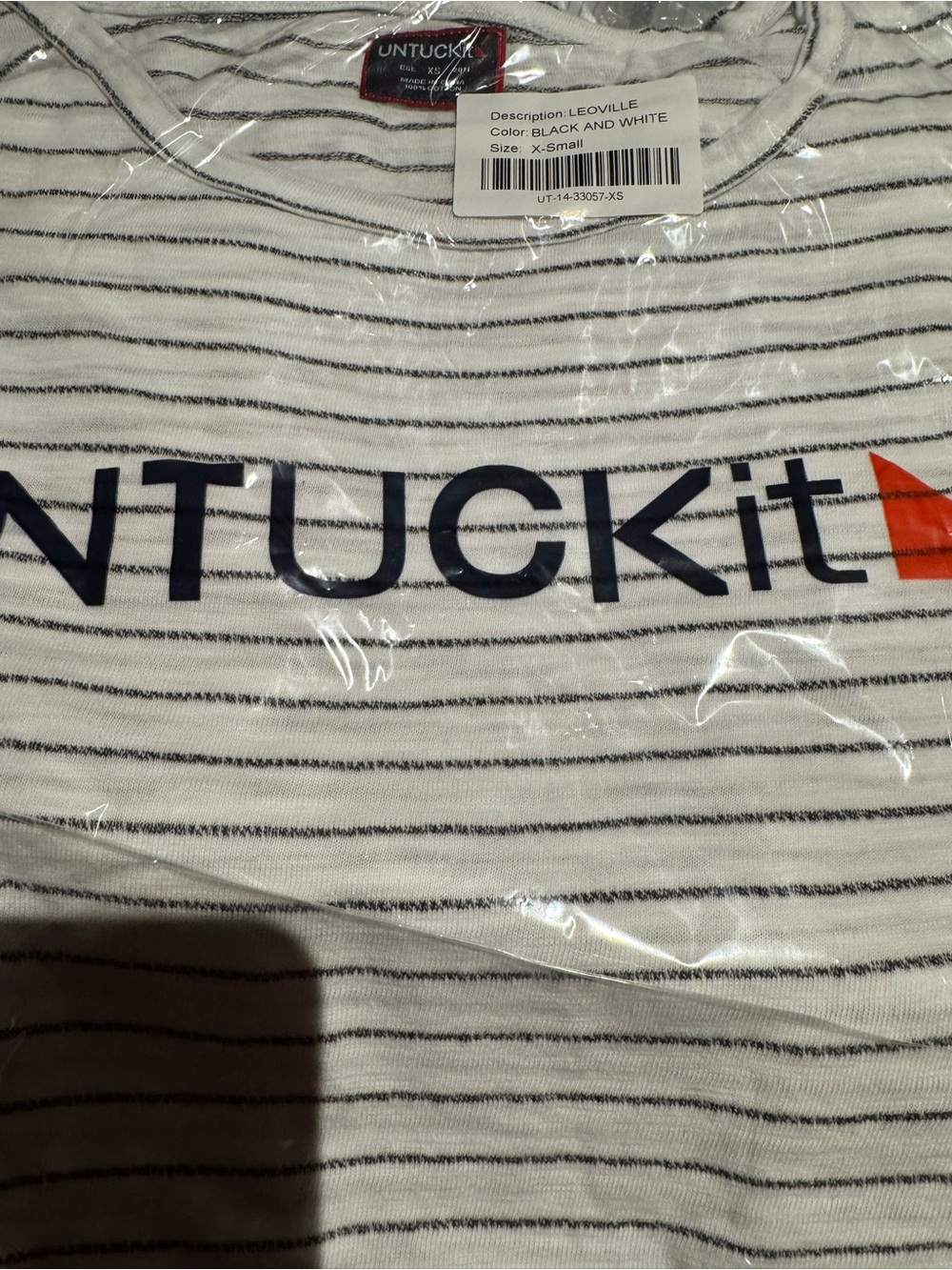 NWT UNTUCKit - Women's Long Sleeve Black & White Striped Tee - Classic Crewneck - Picture 4 of 4
